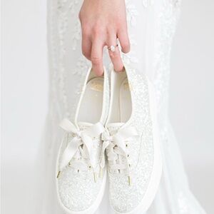 Keds White Glitter Sneakers